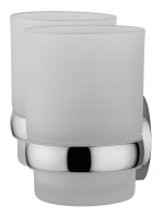 Два стакана для зубных щеток с держателем WONZON & WOGHAND EASY, Хром (WW-8128) - Gidratop.ru изображение