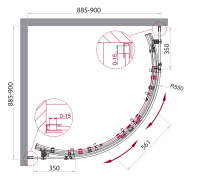 Душевой уголок BelBagno ACQUA-R-2-90-C-NERO - Gidratop.ru изображение