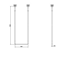 Gessi Goccia полотенцедержатель потолочный 45см h=160см, цвет: хром - Gidratop.ru изображение