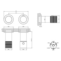 GESSI HABITO TRAME смеситель настенный встраиваемый, термостатический, с переключателем на 3 положения, внешняя часть, цвет хром - Gidratop.ru изображение