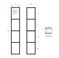 CADRO металлическая четырёхъярусная сварная подвесная полка, 300х300х1580, CADRO-30/30/160-4C-SO-MET-ST - Gidratop.ru изображение
