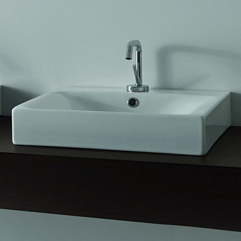 Раковина 50х45 см, 1 отв., подвесная/накладная, цвет: белый