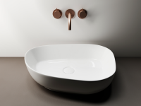Умывальник чаша накладная ассиметричной формы Element 550x400x140мм - Gidratop.ru изображение
