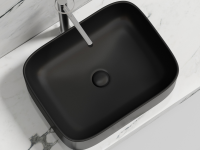 Умывальник чаша накладная прямоугольная (цвет Черный Матовый) Element 505x380x150мм - Gidratop.ru изображение