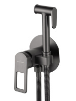 Смеситель с гигиеническим душем встраиваемый WONZON & WOGHAND FRAME, Темный графит (WW-88829010-BGM) - Gidratop.ru изображение