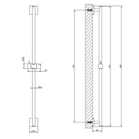 GESSI Rilievo штанга для душа, цвет: nero XL - Gidratop.ru изображение