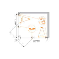 Душевой уголок CEZARES ELENA-W-ASH-2-100/90-C-Cr - Gidratop.ru изображение