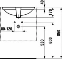 Раковина Laufen Pro 8.1196.1.000.109.1, врезная снизу - Gidratop.ru изображение