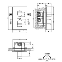 GESSI Rilievo встраиваемый смеситель для душа, термостатический,  на 2 источника (внешние части), цвет: nero XL - Gidratop.ru изображение