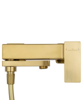 Смеситель для ванны с душем WONZON & WOGHAND CUBE 2.0, Брашированное золото (WW-88037068-BG) - Gidratop.ru изображение