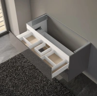 Тумба под раковину Keuco Plan 32983140000, 120 см, подвесная, 2 ящика, цвет трюфель глянцевый - Gidratop.ru изображение