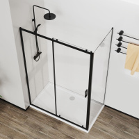 Душевой уголок City VSR-5CT9011CLB, 1100*900, черный, стекло прозрачное - Gidratop.ru изображение