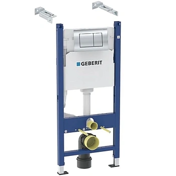 Инсталляция Geberit Duofix Delta для унитаза крепежом и с кнопкой Delta 30 хром, 458.163.21.1