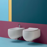 Биде подвесное 54х28,5см, с 1 отв., цвет: белый матовый - Gidratop.ru изображение