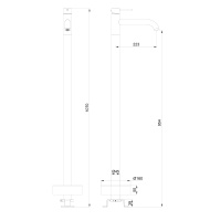 Смеситель для раковины напольного монтажа WONZON & WOGHAND STICK, Черный матовый (WW-88649905-MB) - Gidratop.ru изображение