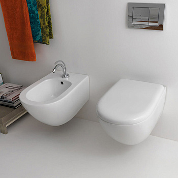 Биде подвесное 55х36см, 1 отв., цвет: белый