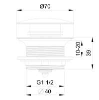 Донный клапан для ванны 1 1/2 WONZON & WOGHAND, Темный графит (WW-SS105-BGM) - Gidratop.ru изображение