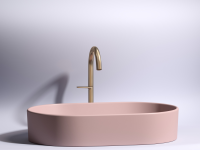 Умывальник чаша накладная овальная (цвет Розовый Матовый) Element 608x385x122мм - Gidratop.ru изображение