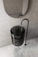 Раковина подвесная прозрачная ABBER Kristall AT2704Onyx черная - Gidratop.ru изображение