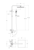 LUCE Душевая стойка со смесителем для ванны, верхним и ручным душем, золото LUC-VSCM-ORO. Верхний душ 25х25 см - Gidratop.ru изображение