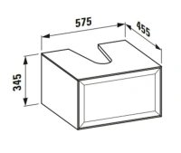 Тумба под раковину Laufen New Classic 57.5 х 45.5 х 34.5 см, 4.0600.3.085.627.1, подвесная, вырез посередине, серый - Gidratop.ru изображение