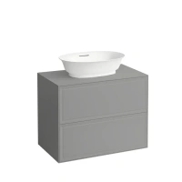 Тумба под раковину Laufen New Classic 77.5 х 45.5 х 60 см, 4.0601.2.085.627.1, подвесная, отверстие посередине, серый - Gidratop.ru изображение