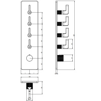 GESSI INCISO встраиваемый термостатический смеситель на 4 источника, резьба 3/4 (внешние части), цвет: хром - Gidratop.ru изображение