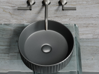 Умывальник чаша накладная круглая (цвет Темный Антрацит Матовый) Element 360x360x115мм - Gidratop.ru изображение