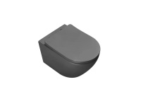 Унитаз подвесной Globo VT1-14TMA Tornado, цвет антрацит матовый, ультратонкое soft-close сиденье - Gidratop.ru изображение