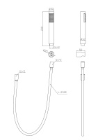 UNO Ручной душ со шлангом и держателем, чёрный, UNO-DFS-NERO - Gidratop.ru изображение