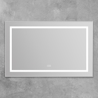 Зеркало в алюминиевой раме со встроенным светильником, сенсорным выключателем и подогревом, SPC-KRAFT-1085-685-TCH-WARM, 1085x32x685 мм - Gidratop.ru изображение