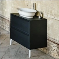 Тумба под раковину Laufen New Classic 117.5 х 45.5 х 60 см, 4.0602.2.085.628.1, напольная, чёрный дуб, отверстие посередине - Gidratop.ru изображение