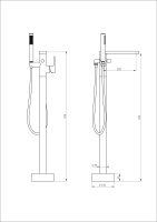 Смеситель для ванны напольного монтажа WONZON & WOGHAND STICK, Брашированное золото (WW-88649901- BG) - Gidratop.ru изображение