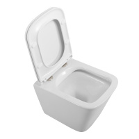 DUE Чаша унитаза подвесного c креплением и сиденьем дюропласт soft close BB3103CHR/SC - Gidratop.ru изображение