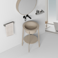 Консоль с керамической раковиной ABBER Bequem AC2130MK хаки матовый - Gidratop.ru изображение