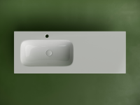 Раковина накладная мебельная CERAMICANOVA Grace прямоугольная 1210x457x137 с чашей слева и отверстием под смеситель цвет белый CN7020 - Gidratop.ru изображение