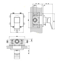Gessi Rettangolo K встраиваемый однорычажный смеситель без излива(внешние части), цвет: черный - Gidratop.ru изображение