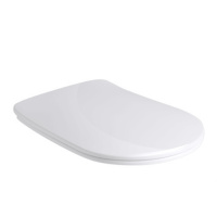 Сиденье для унитаза SLIM быстросъемное, цвет белый глянц, петли хром - Gidratop.ru изображение