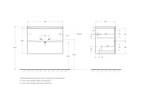 MARINO-CER-MINI База под раковину подвесная с двумя выкатными ящиками, Rovere Bianco, 696x390x500, MARINO-CER-MINI-700-2C-SO-WO-P - Gidratop.ru изображение