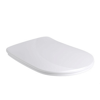 Сиденье для унитаза SLIM быстросъемное, цвет белый глянц, петли хром