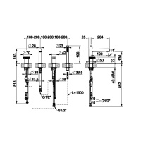 Gessi Anello смеситель для ванны на 4 отверстия: излив, девиатор, шланг, лейка, цвет: хром - Gidratop.ru изображение