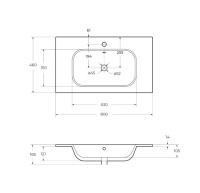 CEZARES раковина керамическая 80 см, CZR-NAT-80-LVB - Gidratop.ru изображение