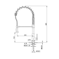 Смеситель для кухни высокий с выдвижным изливом WONZON & WOGHAND Хром (WW-422903-CR) - Gidratop.ru изображение