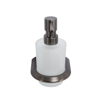 LINER-SOIS-V-GM Диспенсер для мыла подвесной, стекло, исполнение оружейная сталь - Gidratop.ru изображение