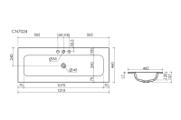 Раковина накладная мебельная CERAMICANOVA Grace прямоугольная 1210x457x137 с тремя отверстиями под смеситель цвет черный матовый CN7024MB - Gidratop.ru изображение