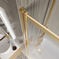 Душевая шторка на ванну BelBagno LUCE-VF-11-90/145-C-ORO - Gidratop.ru изображение