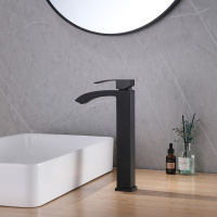 Смеситель ABBER Wasserfall AF8611B для накладной раковины, черный матовый - Gidratop.ru изображение