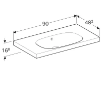 Раковина Geberit Acanto 500.624.01.2, 90 х 48,2 см, белая - Gidratop.ru изображение