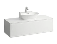 Тумба под раковину Laufen New Classic 117.5 х 45.5 х 34.5 см, 4.0602.3.085.631.1, подвесная, вырез посередине, белый глянцевый - Gidratop.ru изображение
