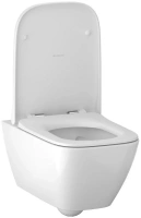 Подвесной безободковый унитаз Geberit Smyle 500.683.01.2 Square, крышка микролифт, белый (аналог 500.683.01.1) - Gidratop.ru изображение
